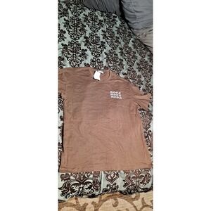 QIQILYLY MOON MOON MOON Men Size 3XL Brown Double-Sided T-Shirt